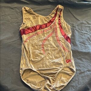 GK Gold and Red Gymnastics Leotard adult large
